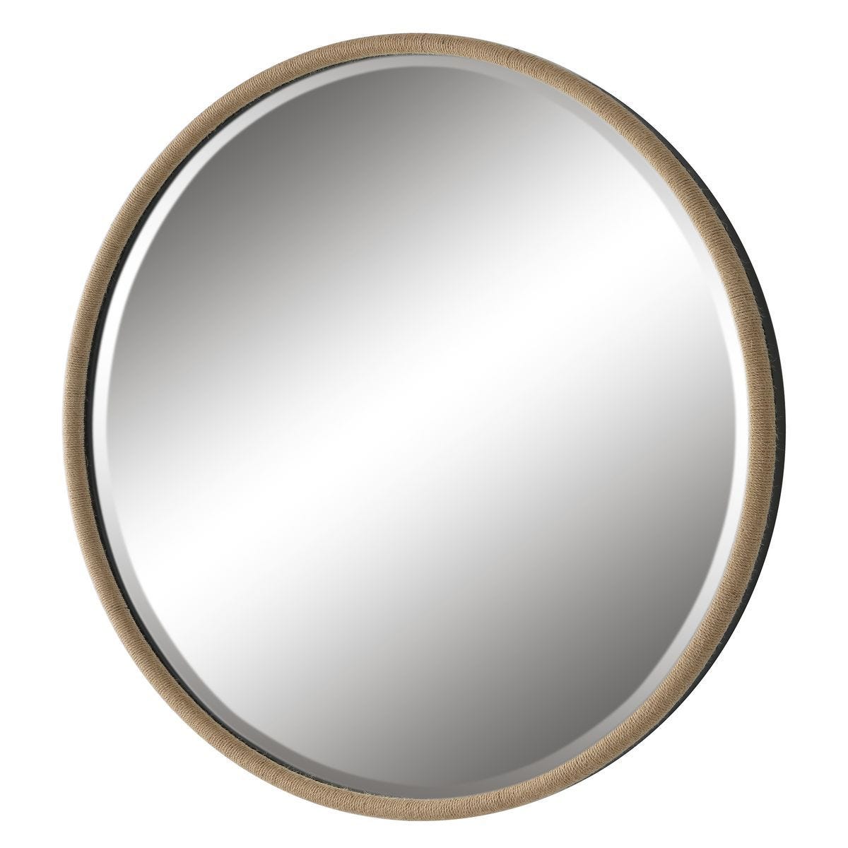 Ranchero Round Mirror, Natural - full-length mirror for creating the illusion of space and light | Image 3 | InSTYLE Home & Rugs