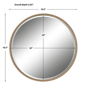 Ranchero Round Mirror, Natural - full-length mirror for creating the illusion of space and light | Image 6 | InSTYLE Home & Rugs