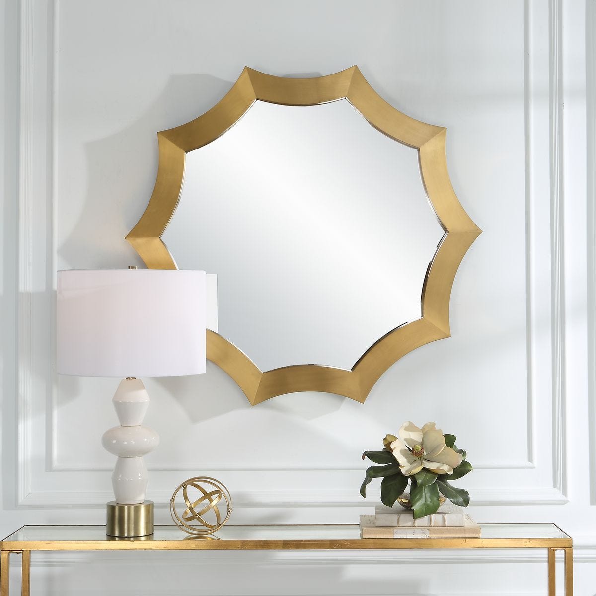 Flare Round Mirror - modern mirror with sleek design for contemporary interiors | Image 4 | InSTYLE Home & Rugs