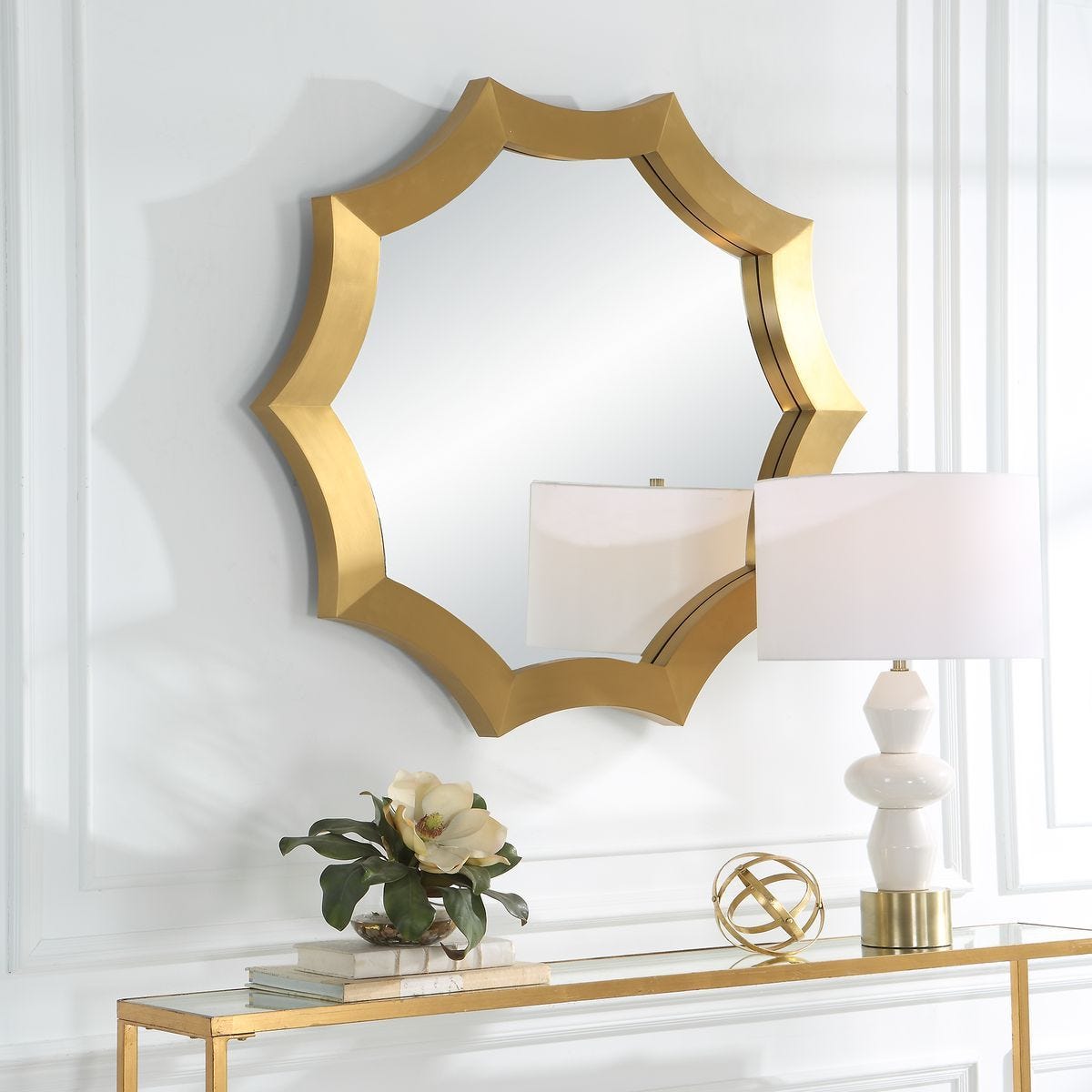 Flare Round Mirror - modern mirror with sleek design for contemporary interiors | Image 1 | InSTYLE Home & Rugs