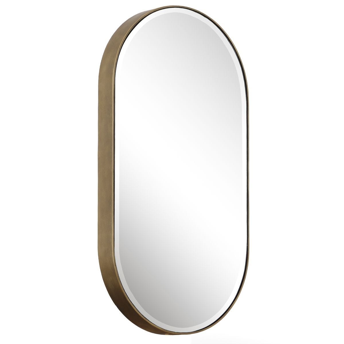 Lago Oval Mirror, Gold - modern mirror with sleek design for contemporary interiors | Image 4 | InSTYLE Home & Rugs