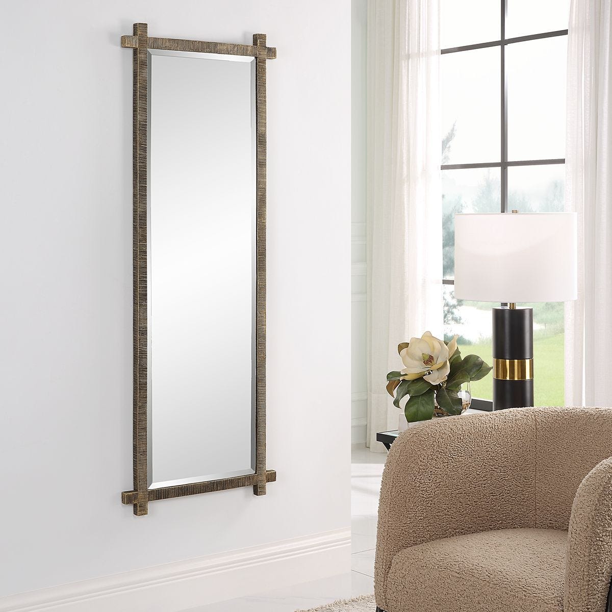 Abanu Tall Mirror - modern mirror with sleek design for contemporary interiors | Image 7 | InSTYLE Home & Rugs