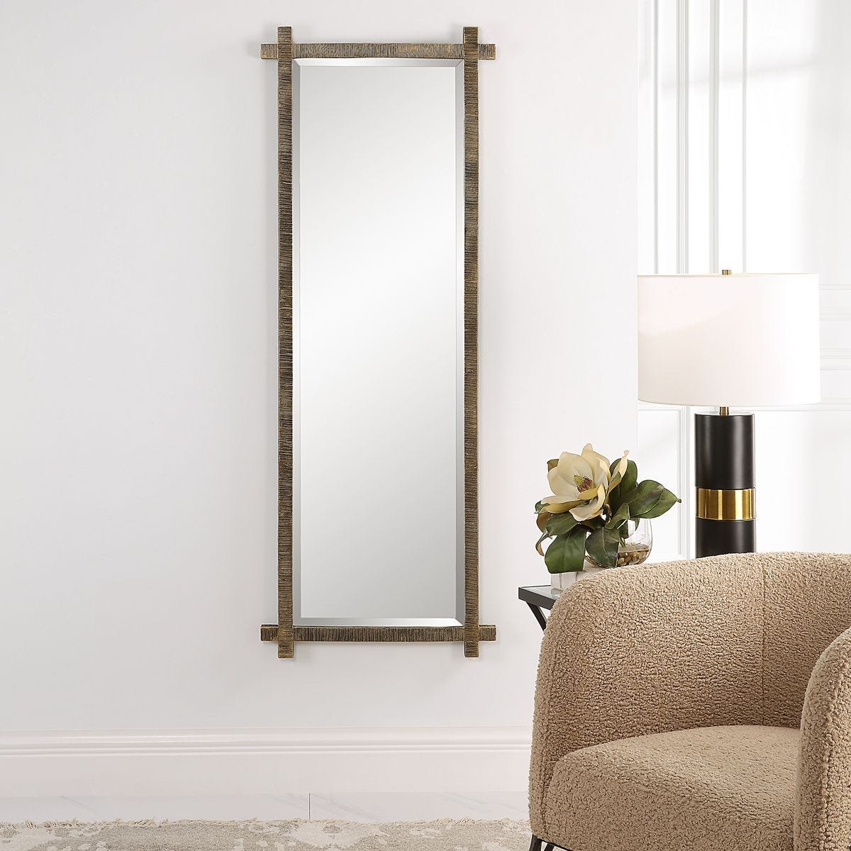 Abanu Tall Mirror - modern mirror with sleek design for contemporary interiors | Image 4 | InSTYLE Home & Rugs