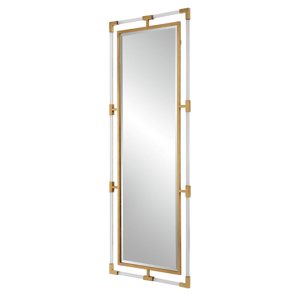 Balkan Tall Mirror, Gold - modern mirror with sleek design for contemporary interiors | Image 4 | InSTYLE Home & Rugs