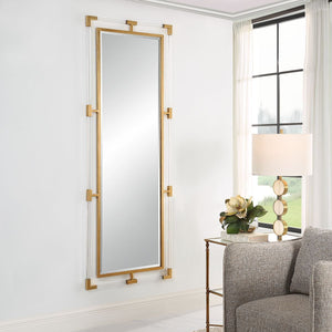 Balkan Tall Mirror, Gold - modern mirror with sleek design for contemporary interiors | Image 3 | InSTYLE Home & Rugs