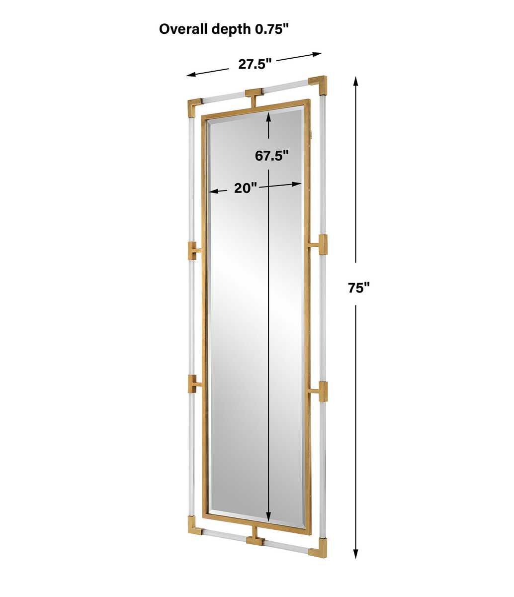 Balkan Tall Mirror, Gold - modern mirror with sleek design for contemporary interiors | Image 6 | InSTYLE Home & Rugs