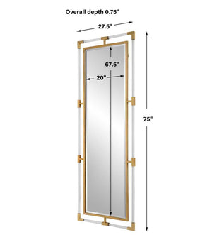 Balkan Tall Mirror, Gold - modern mirror with sleek design for contemporary interiors | Image 6 | InSTYLE Home & Rugs