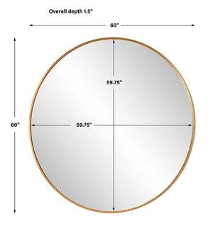 Junius Large Round Mirror, Gold - full-length mirror for creating the illusion of space and light | Image 6 | InSTYLE Home & Rugs