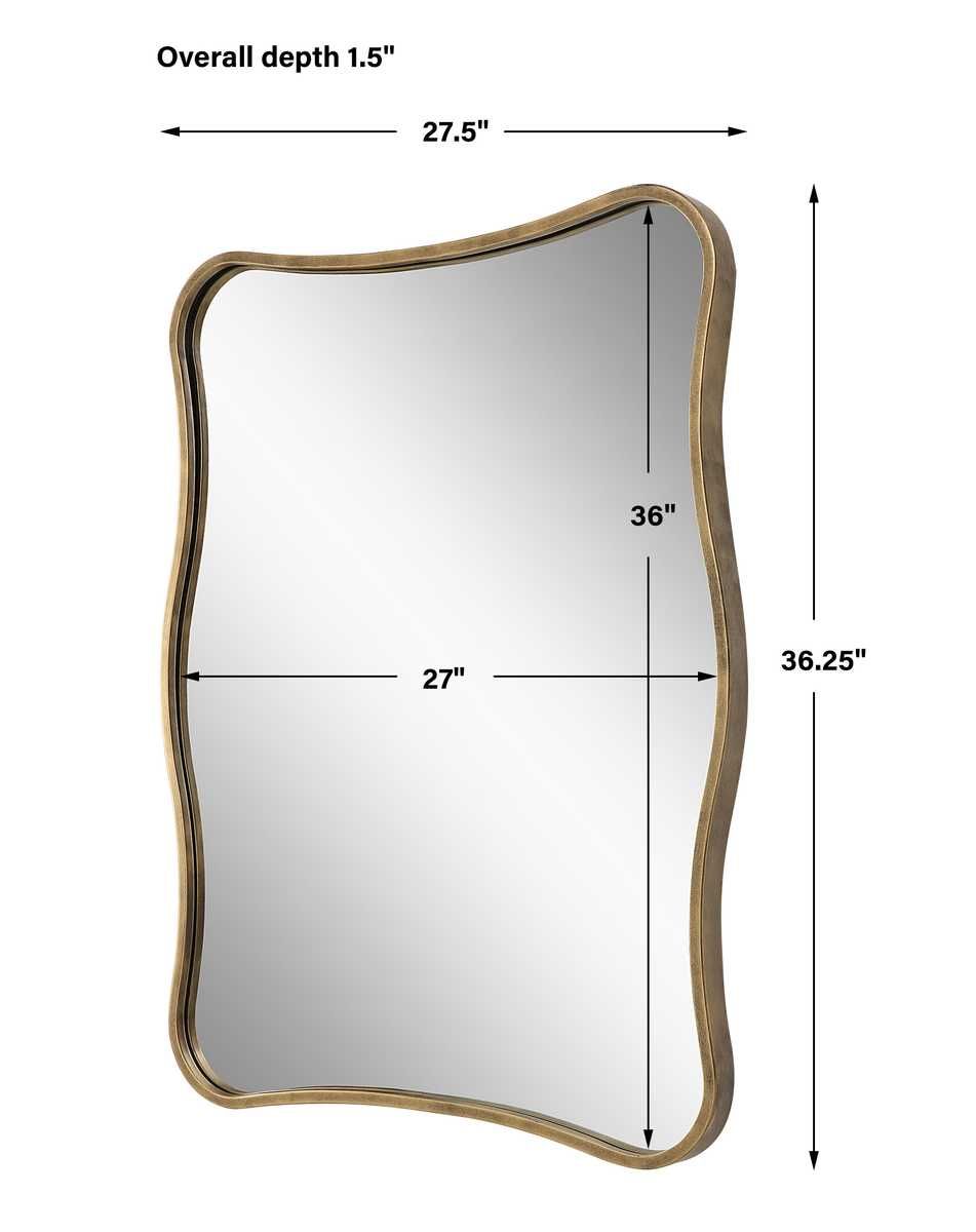 Pavia Vanity Mirror, Gold - modern mirror with sleek design for contemporary interiors | Image 6 | InSTYLE Home & Rugs