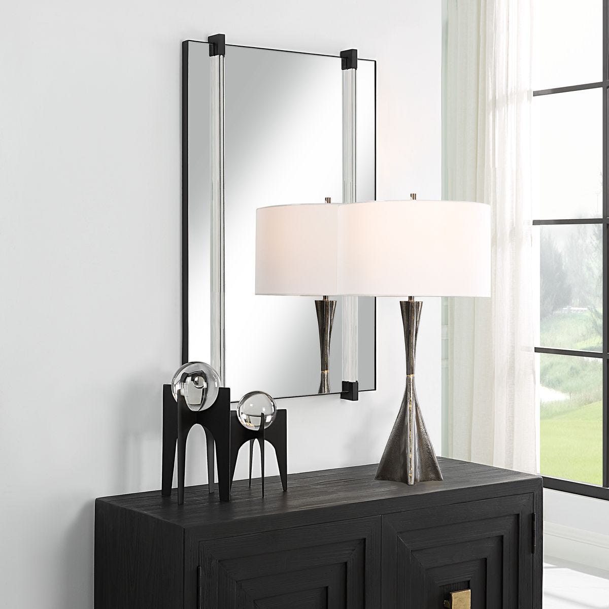 Ladonna Mirror, Black - full-length mirror for creating the illusion of space and light | Image 1 | InSTYLE Home & Rugs