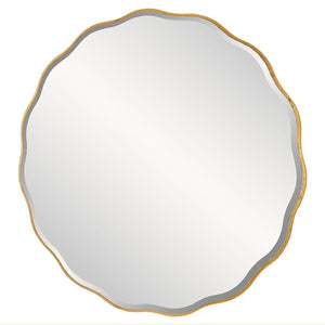 Aneta Large Round Mirror, Gold - elegant mirror for adding style and light to any room | Image 4 | InSTYLE Home & Rugs