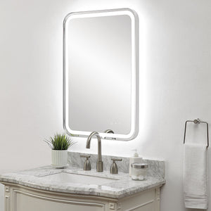 Crofton Lighted Vanity Mirror, Nickel - elegant mirror for adding style and light to any room | Image 8 | InSTYLE Home & Rugs