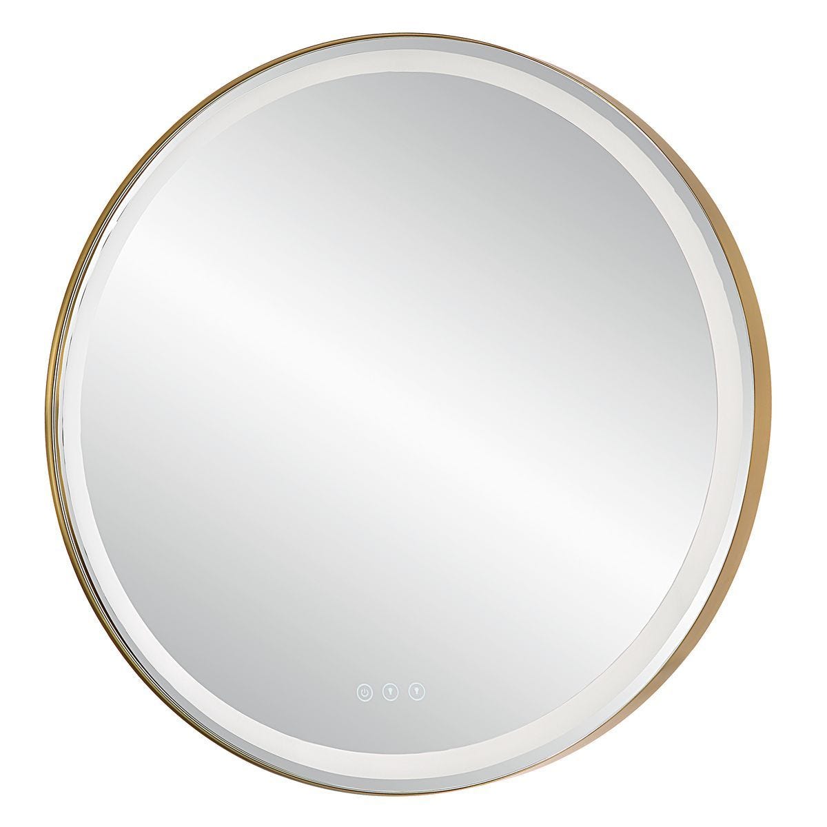 Crofton Lighted Round Mirror, Brass - elegant mirror for adding style and light to any room | Image 8 | InSTYLE Home & Rugs