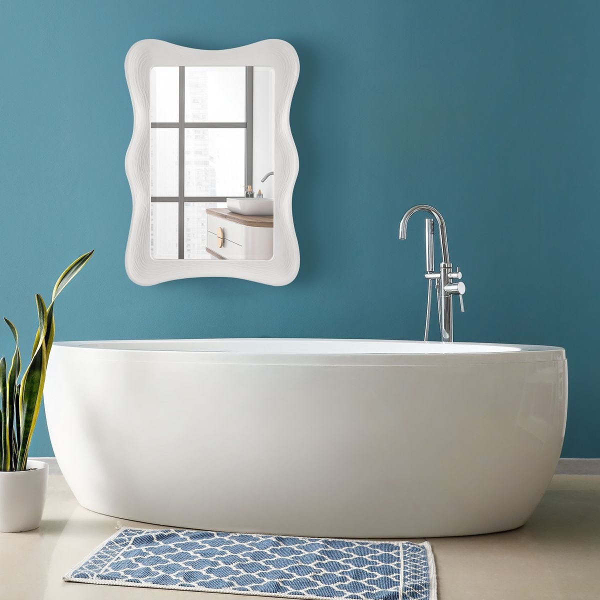 Whitehaven Rectangle Mirror - modern mirror with sleek design for contemporary interiors | Image 1 | InSTYLE Home & Rugs