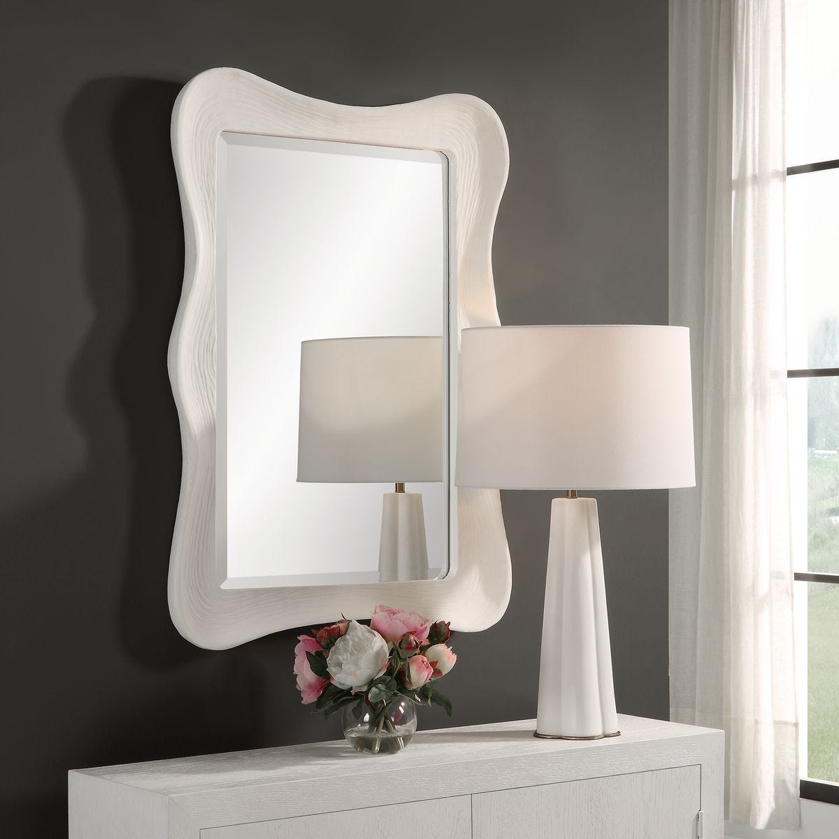 Whitehaven Rectangle Mirror - modern mirror with sleek design for contemporary interiors | Image 3 | InSTYLE Home & Rugs
