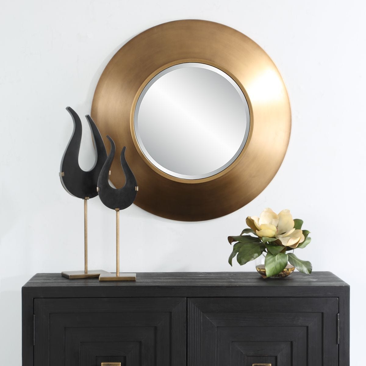 Contessa Round Mirror - full-length mirror for creating the illusion of space and light | Image 3 | InSTYLE Home & Rugs