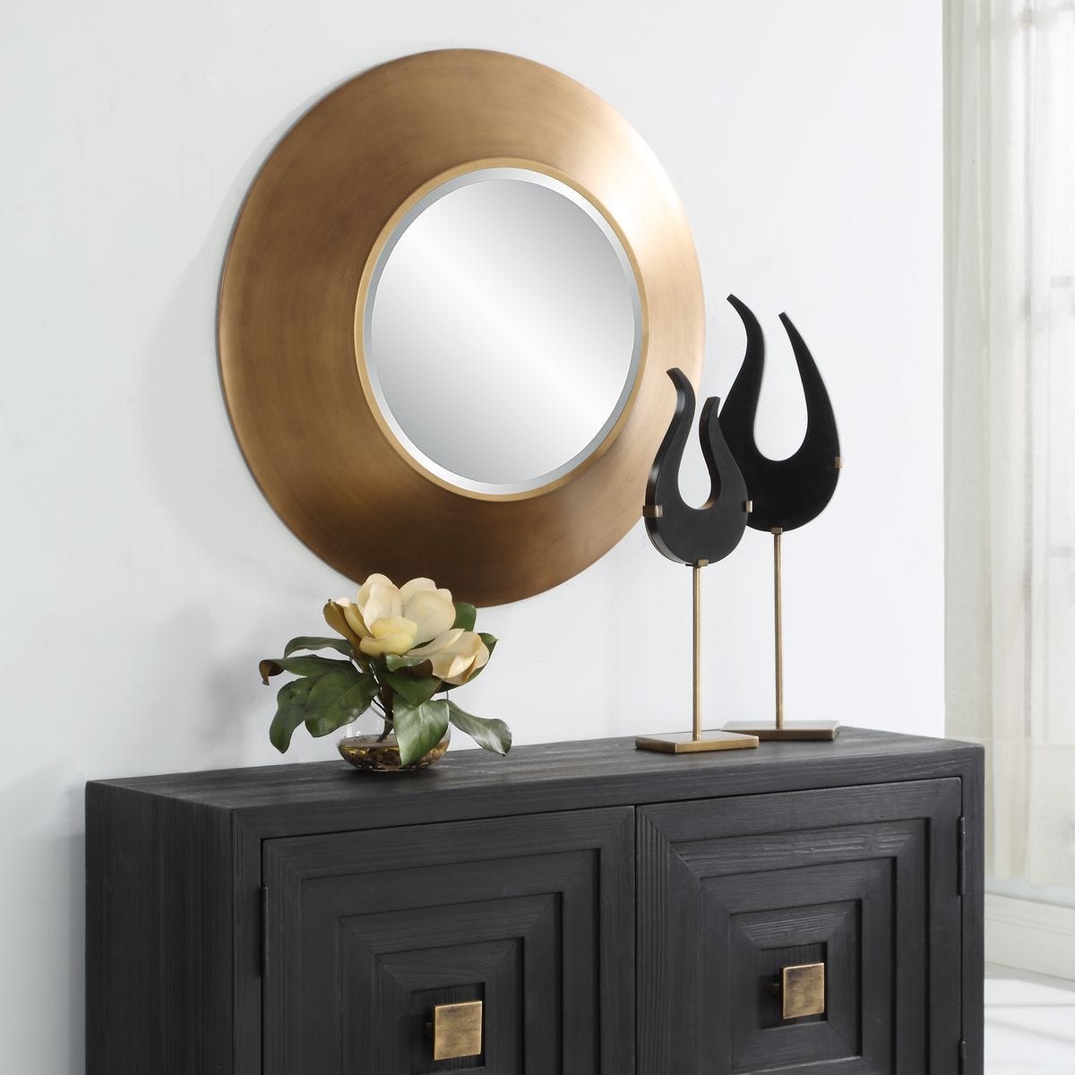 Contessa Round Mirror - full-length mirror for creating the illusion of space and light | Image 1 | InSTYLE Home & Rugs