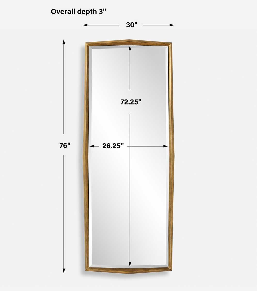 On Point Tall Mirror, Gold - full-length mirror for creating the illusion of space and light | Image 6 | InSTYLE Home & Rugs