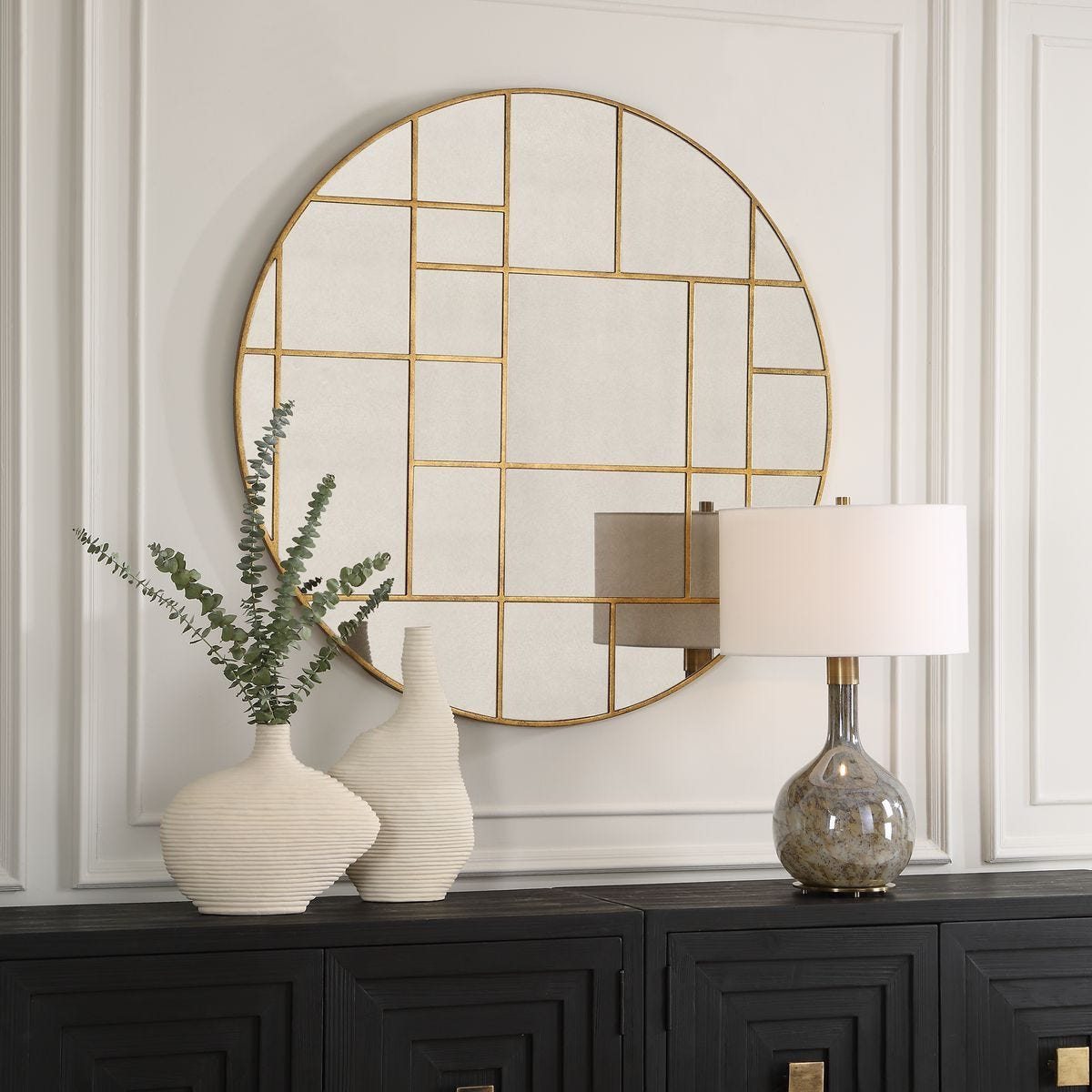 Geometric Round Mirror - elegant mirror for adding style and light to any room | Image 3 | InSTYLE Home & Rugs