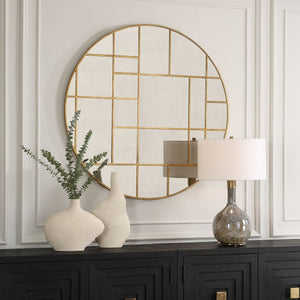 Geometric Round Mirror - elegant mirror for adding style and light to any room | Image 3 | InSTYLE Home & Rugs