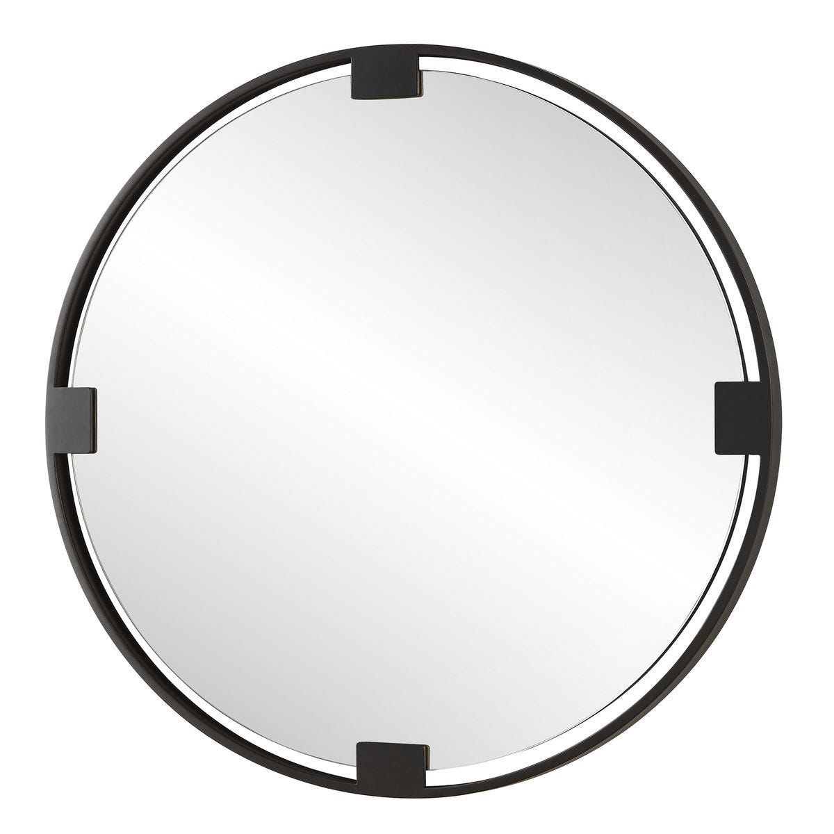 Cornelia Round Mirror - modern mirror with sleek design for contemporary interiors | Image 4 | InSTYLE Home & Rugs