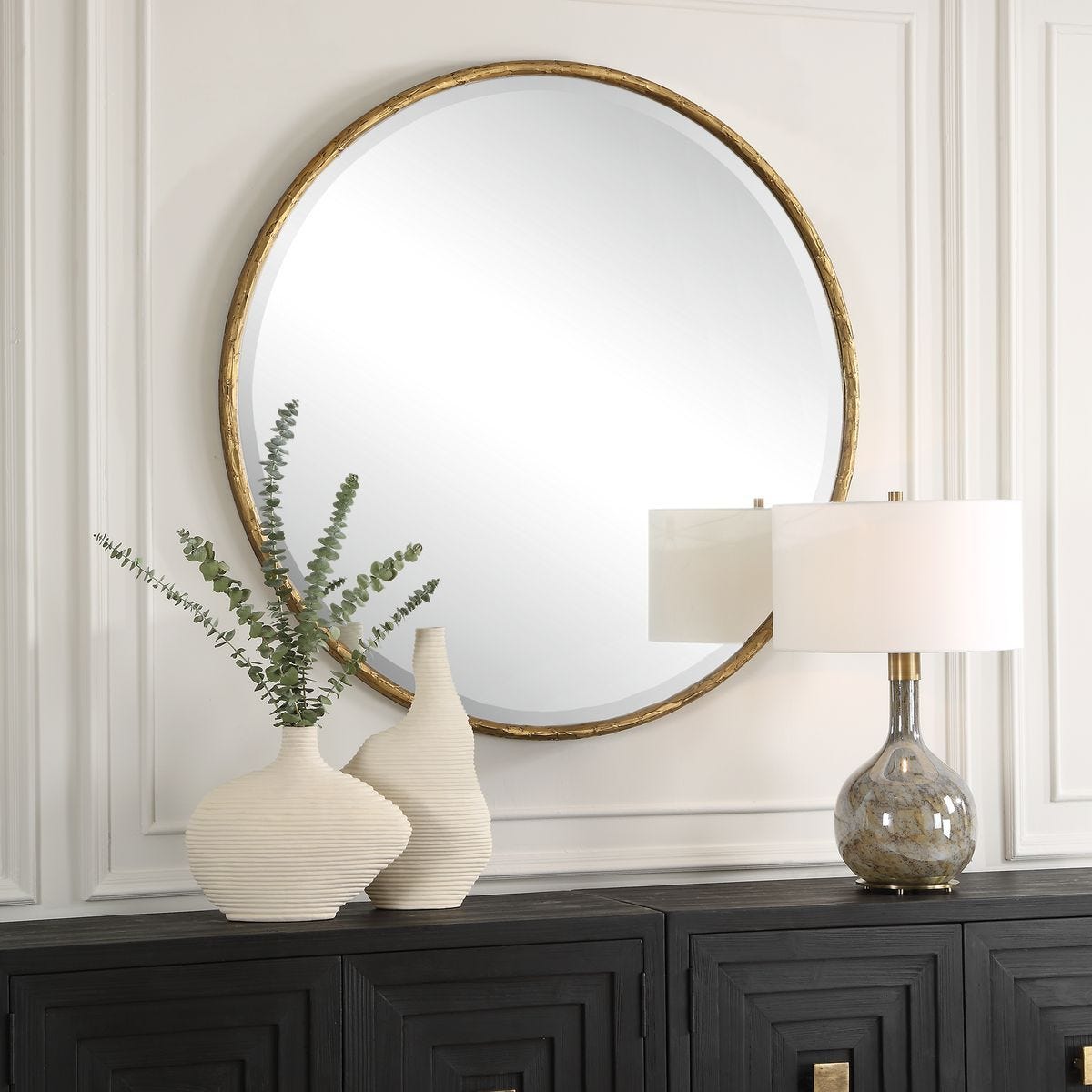 Sutton Round Mirror - elegant mirror for adding style and light to any room | Image 3 | InSTYLE Home & Rugs
