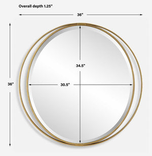 Rhodes Round Mirror - modern mirror with sleek design for contemporary interiors | Image 6 | InSTYLE Home & Rugs