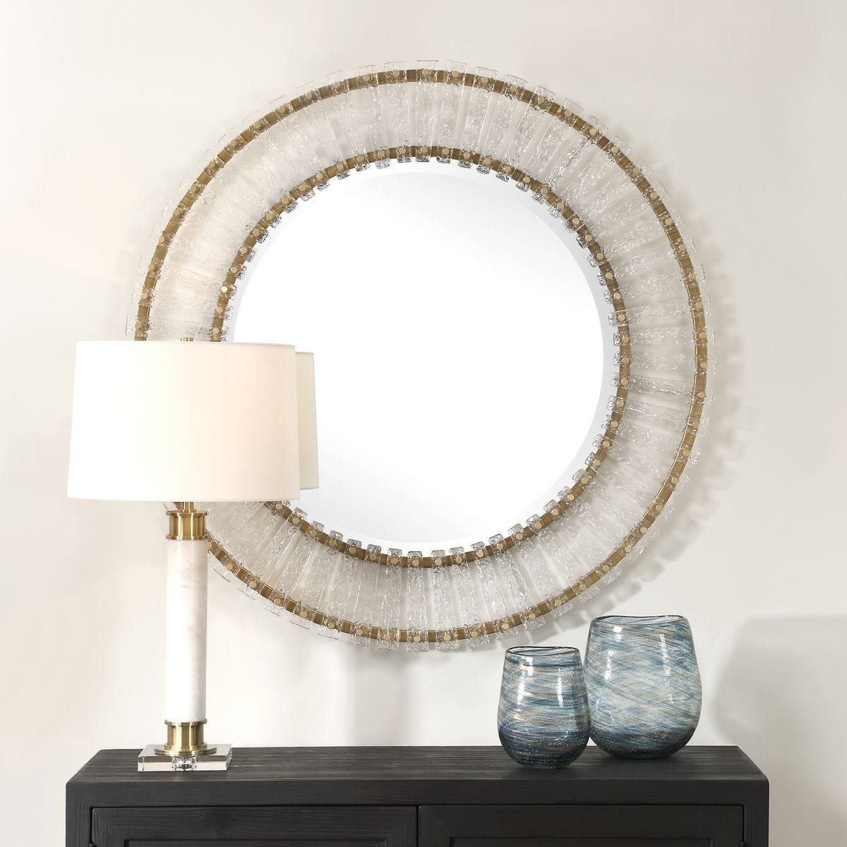 Denali Round Mirror - full-length mirror for creating the illusion of space and light | Image 1 | InSTYLE Home & Rugs