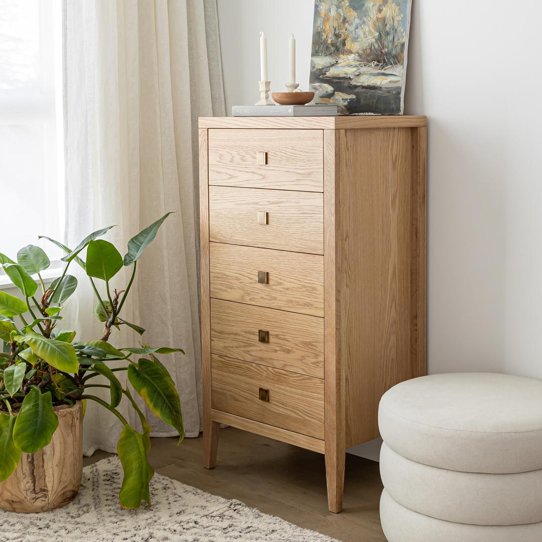 Hara 5 Drawer Tall Dresser - sleek storage solutions for bedrooms | Image 12 | InSTYLE Home & Rugs