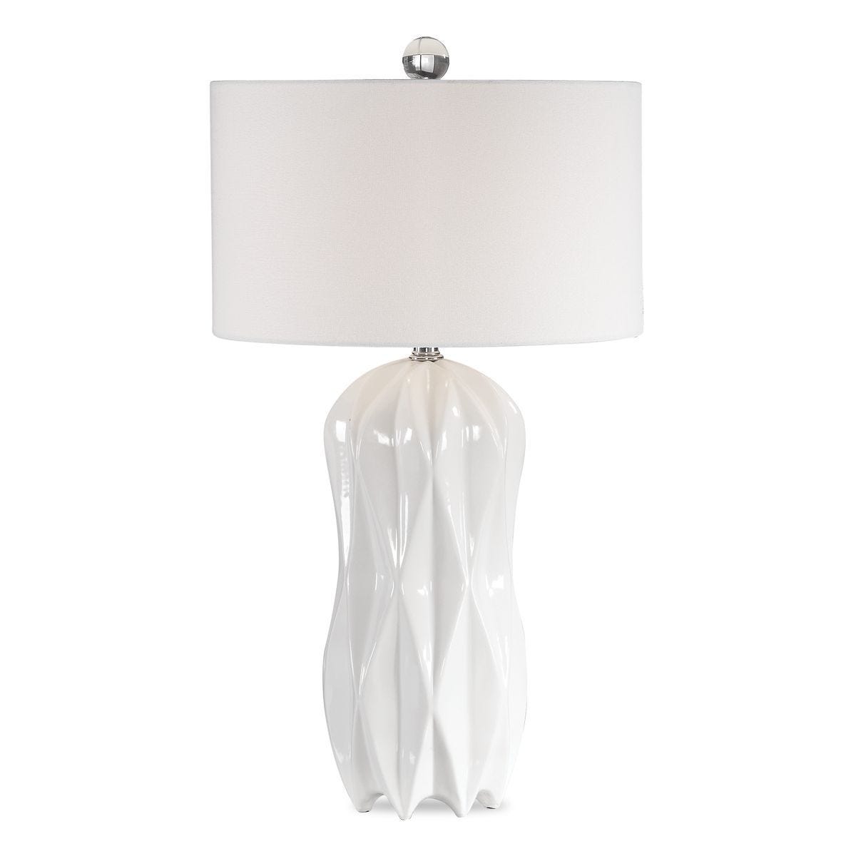 Malena Table Lamp, White - elegant lamps to enhance your room ambiance | Image 1 | InSTYLE Home & Rugs