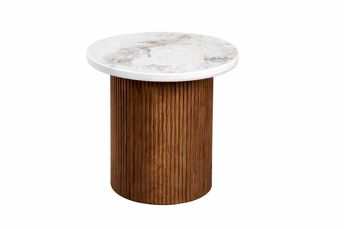Roman Side Table Walnut Base - contemporary table base for minimalist interiors | Image 2 | InSTYLE Home & Rugs