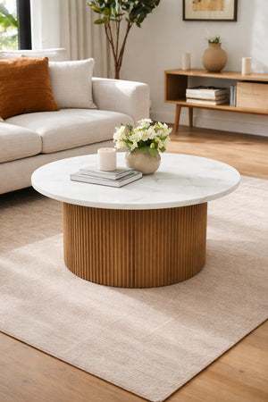 Roman Coffee Table Walnut Base - modern design for any room | Image 1 | InSTYLE Home & Rugs