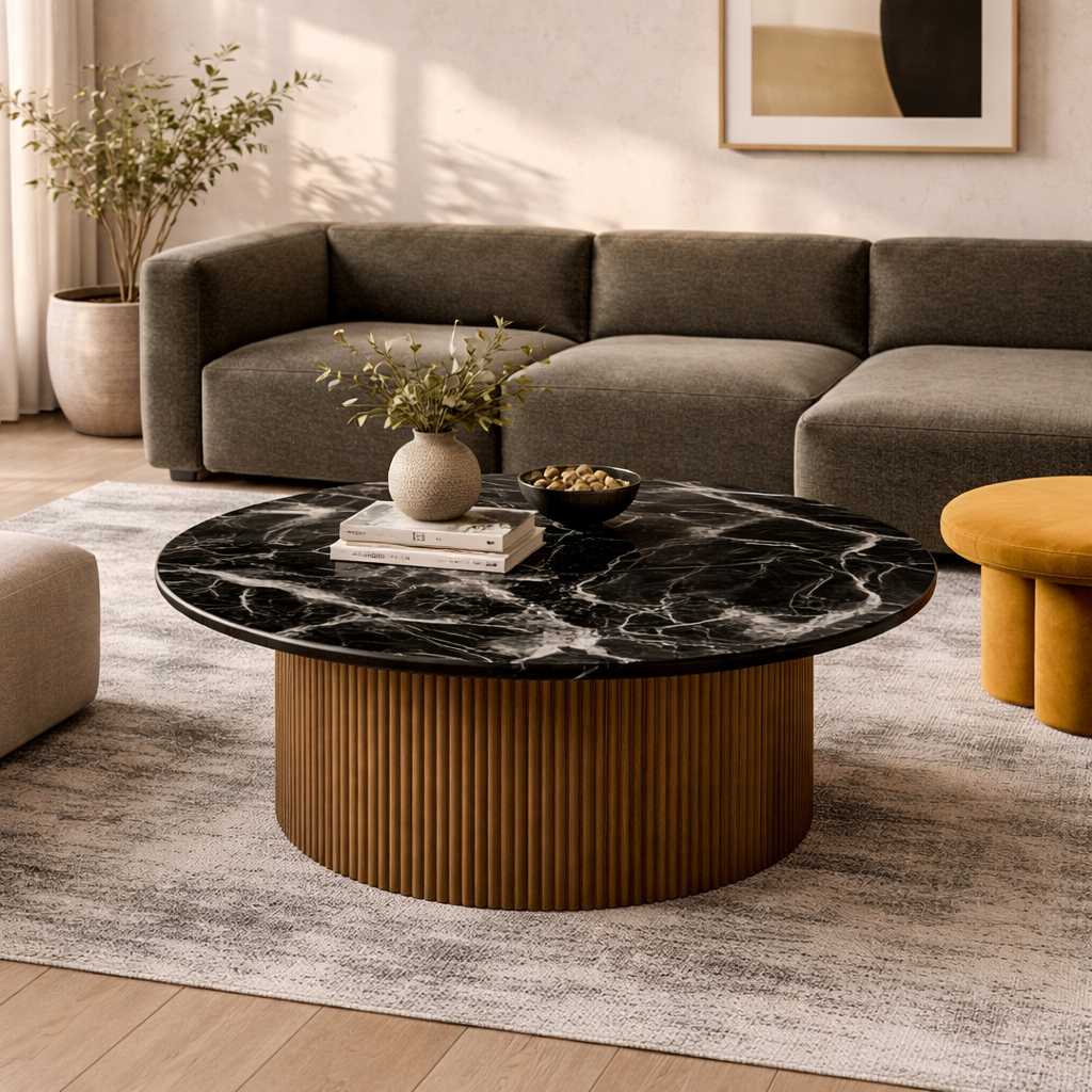 Roman Coffee Table Walnut Base - modern design for any room | Image 2 | InSTYLE Home & Rugs