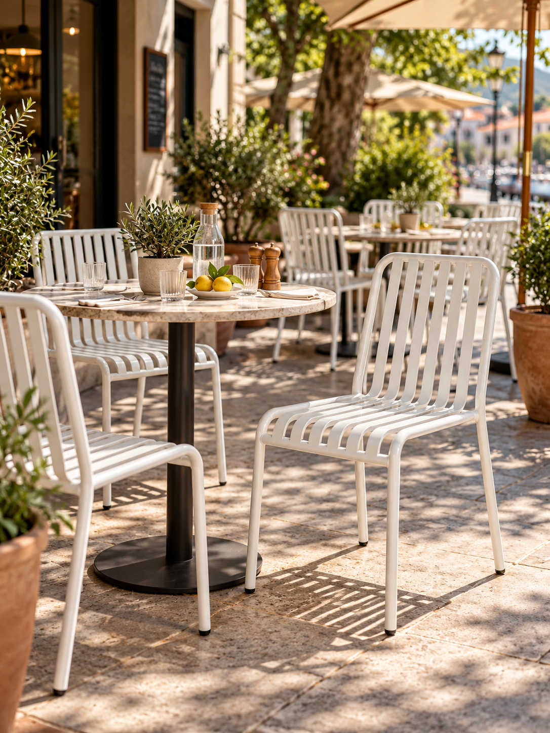 Cove Aluminum Stackable Chair - comfortable seating for dining and office spaces | Image 3 | InSTYLE Home & Rugs