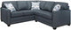 Superstyle Customizable 1014 2-Piece Right Arm Facing Sectional and Double Bed