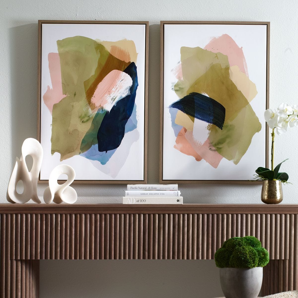 Abstract Afternoon Framed Canvases, S/2 - eye-catching art pieces to enhance your home design | Image 1 | InSTYLE Home & Rugs
