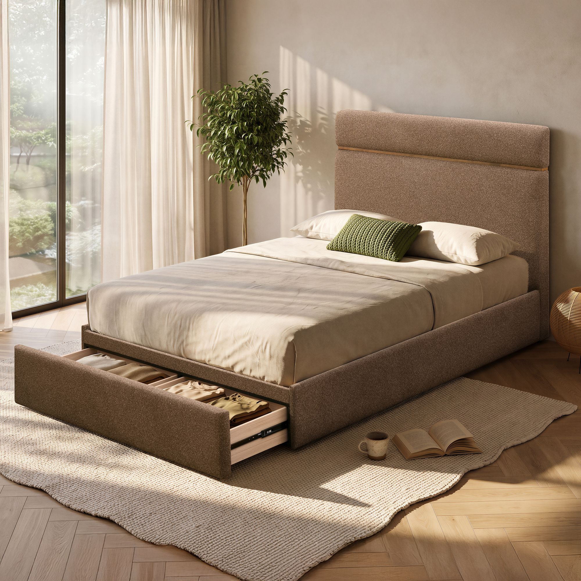 Aniza 60" Queen Platform Bed with Drawer - luxurious bed for modern homes | Image 2 | InSTYLE Home & Rugs