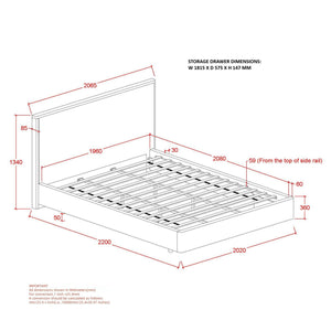Andover 78" King Platform Bed with Drawer - luxurious bed for modern homes | Image 10 | InSTYLE Home & Rugs
