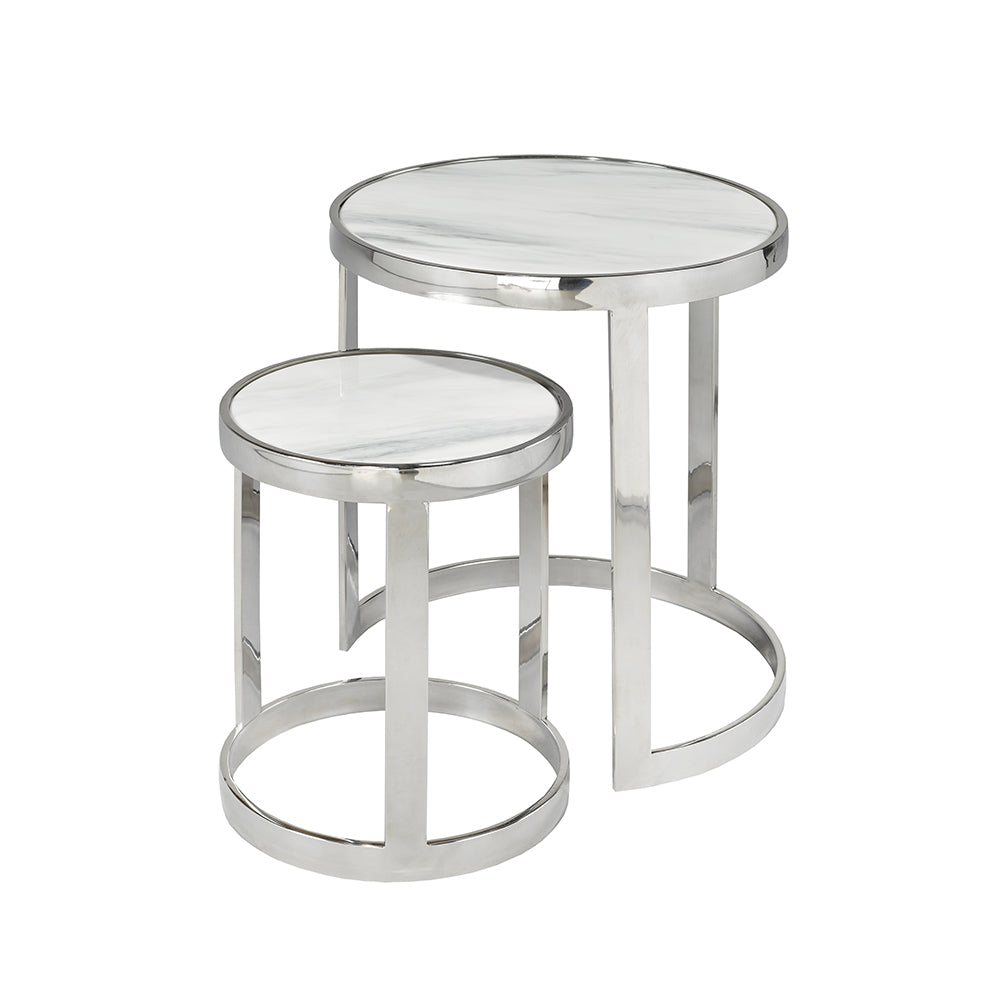 Nesting Tables GY-505, 2Pc Round Faux Marble top nesting tables - available in various materials and finishes | Image 1 | InSTYLE Home & Rugs