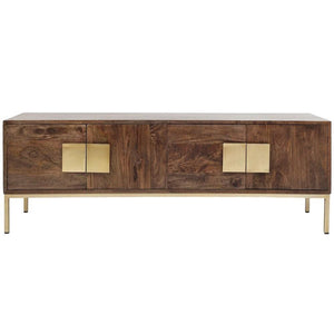 LUIGI MEDIA STAND Light Brown/Gold - modern gold & brown media stand | Image 1 | InSTYLE Home & Rugs