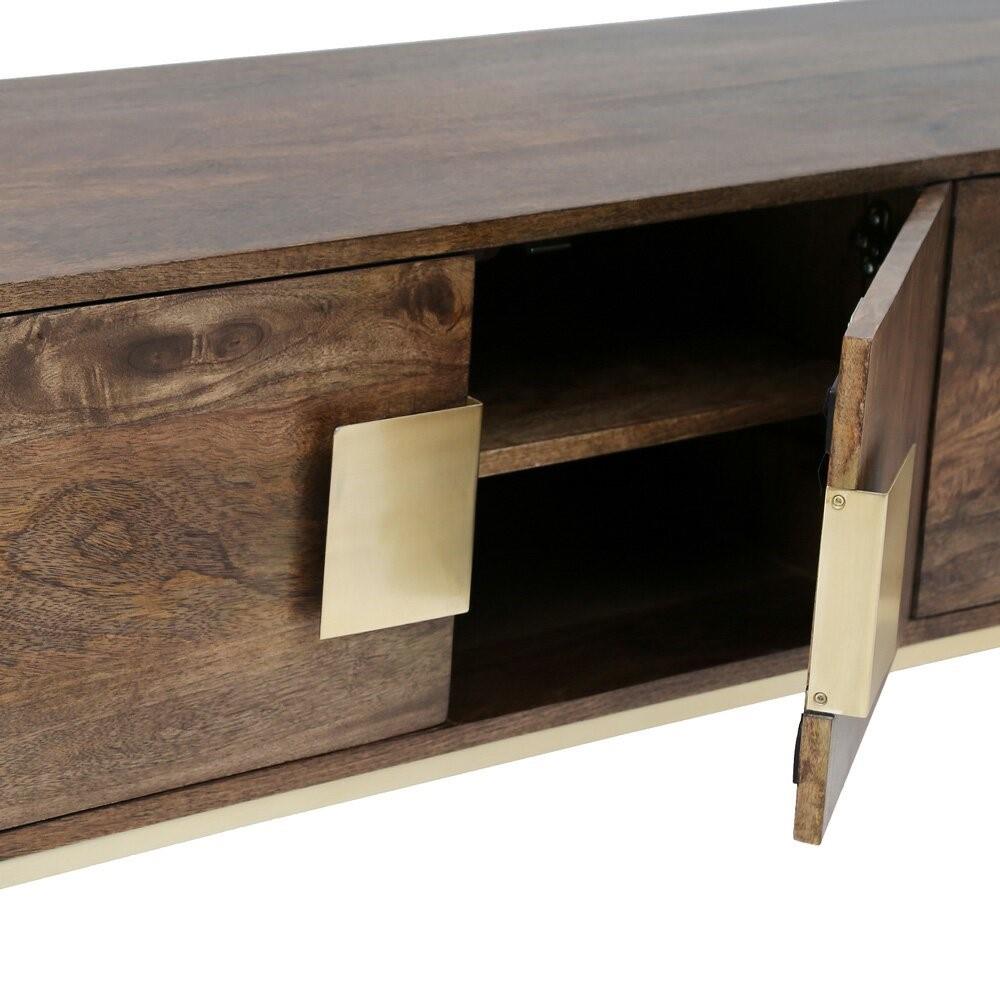 LUIGI MEDIA STAND Light Brown/Gold - modern gold & brown media stand | Image 5 | InSTYLE Home & Rugs