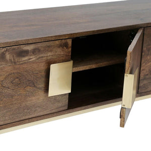 LUIGI MEDIA STAND Light Brown/Gold - modern gold & brown media stand | Image 5 | InSTYLE Home & Rugs