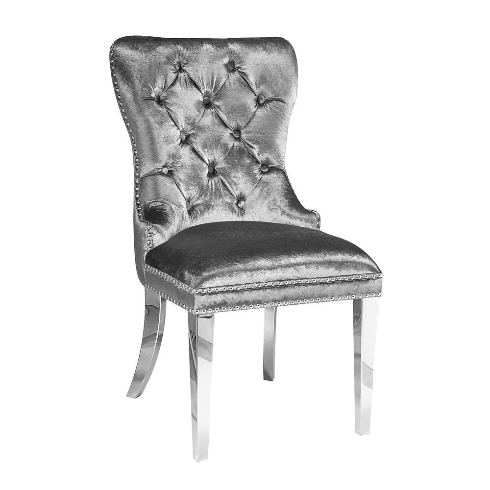 EUPHORIA Dining Chair E-Charcoal Velvet w/ steel legs | InSTYLE Home & Rugs