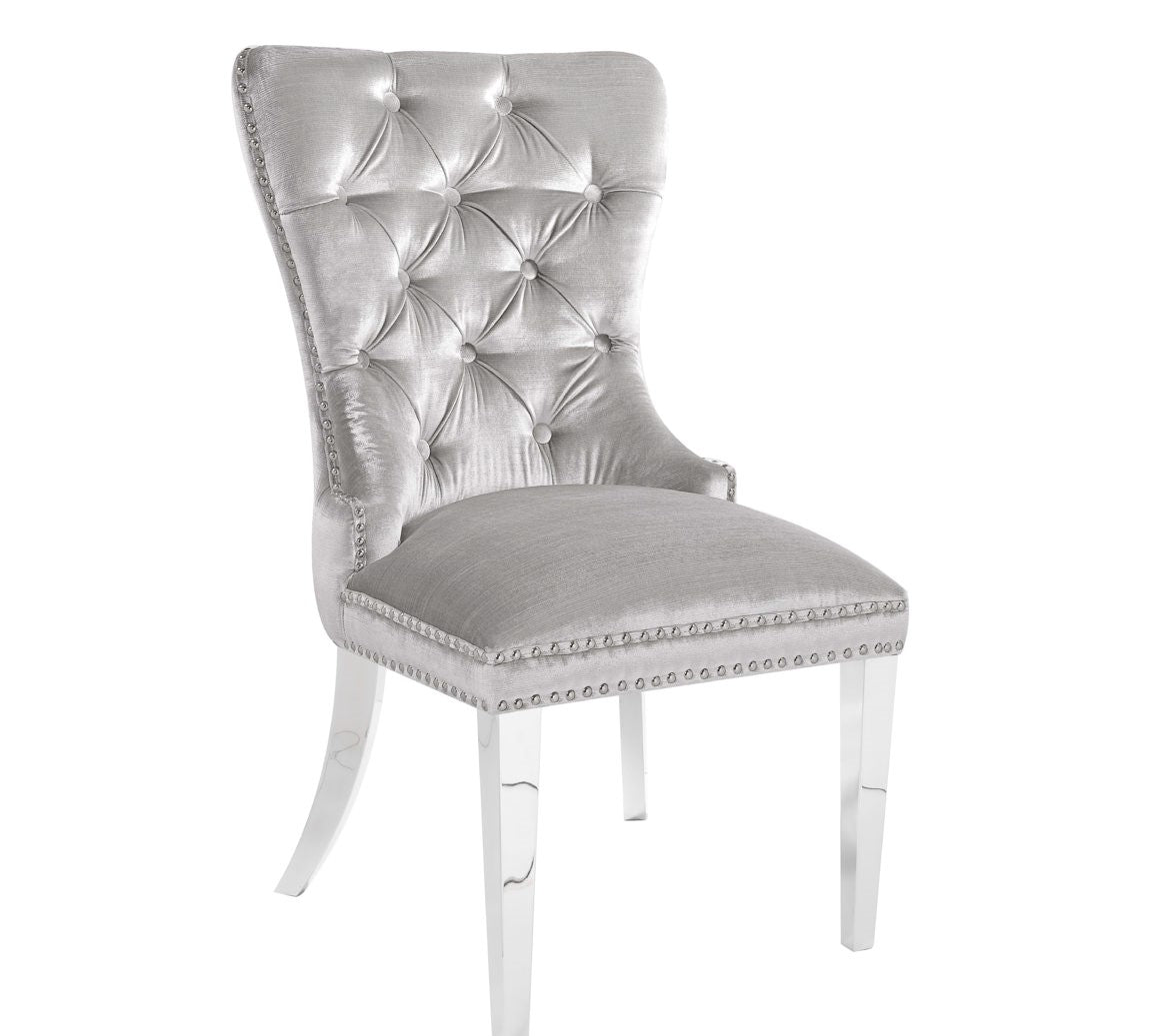 EUPHORIA Dining Chair E-Grey Velvet w/ steel legs | InSTYLE Home & Rugs