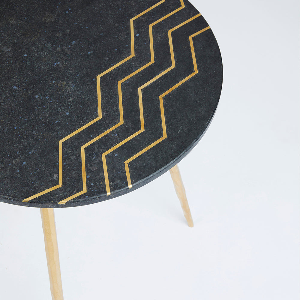 Belvin End table SET OF 2 BLACK MARBLE | InSTYLE Home & Rugs