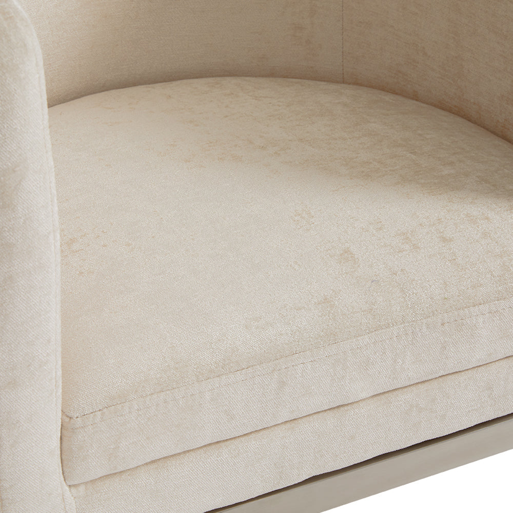 ANTON CHAIR GY-AC-8391 ivory fabric BRUSHED STEEL - comfortable seating for dining and office spaces | Image 4 | InSTYLE Home & Rugs