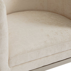 ANTON CHAIR GY-AC-8391 ivory fabric BRUSHED STEEL - comfortable seating for dining and office spaces | Image 4 | InSTYLE Home & Rugs