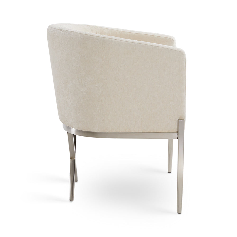 ANTON CHAIR GY-AC-8391 ivory fabric BRUSHED STEEL - comfortable seating for dining and office spaces | Image 8 | InSTYLE Home & Rugs