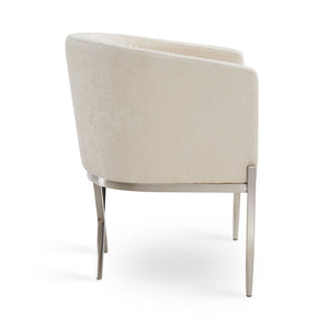 ANTON CHAIR GY-AC-8391 ivory fabric BRUSHED STEEL - comfortable seating for dining and office spaces | Image 8 | InSTYLE Home & Rugs