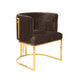 THEO chair GY-DC-8517G  Java chocolate color polished gold finish